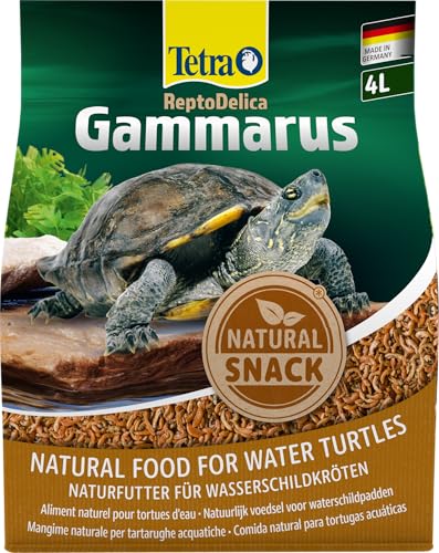 Tetra ReptoDelica Gammarus Schildkröten-Futter - Naturfutter aus ganzen Bachflohkrebsen, 4 L Beutel von Tetra