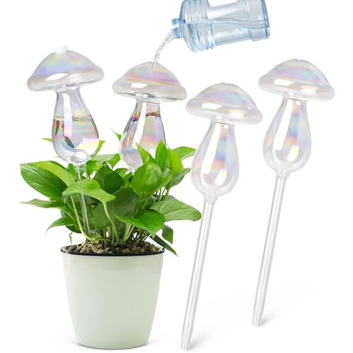 Bewässerungskugeln Glas, 2 Stück Bunte Glas Pflanzenbewässerungskugeln, Automatische Bewässerung Zimmerpflanzen, Urlaubsbewässerung Kugeln Wasserspender Pflanzen für Indoor Garten Balkon (4 PCS B) von TETSMG