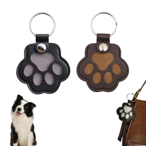 Schlüsselanhänger für Tierhaare, Personalisierte Aufbewahrungsbox für Tierhaare, Pfotenabdruck Schlüsselanhänger zum Sammeln von Katzen Hundehaaren für Tierliebhaber, Erinnerung Hund & Katzen (C) von TETSMG