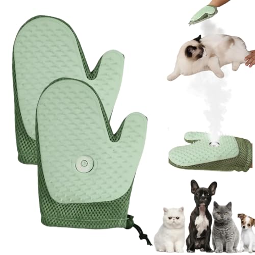 Tierhaarentferner Handschuh, 2025 Neu Haarentfernungshandschuh & Fellpflegehandschuh mit Spray, Katzenhaarentferner Handschuh, Antistatische Katzenbürste mit Dampf, Pet Hair Remover Glove (Grün * 2) Tierhaarentferner Handschuh, 2025 Neu Haarentfernungshandschuh & Fellpflegehandschuh mit Spray, Katzenhaarentferner Handschuh, Antistatische Katzenbürste mit Dampf, Pet Hair Remover Glove (Grün * 2) von TETSMG
