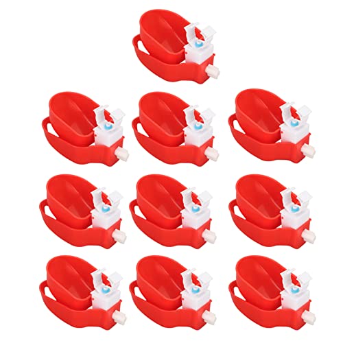 10pcs Automatische Hühnerwassererbecher selbstfeindliche Geflügelwasserfuttermittel mit Netz für Küken Enten Gänse -Truthähne und Hasen effizientes Trinksystem für Bauernhöfe und von TEUOPIOE
