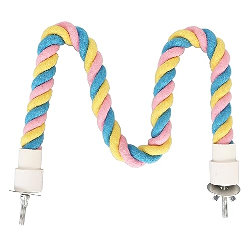 Buntes biegbares Vogelseil Barsch Weiches Baumwollkletternspielzeug für Papageien, Kakadosen, Lovevirds, Brücktee und kleine Vögel sicher, flexibel (M) von TEUOPIOE
