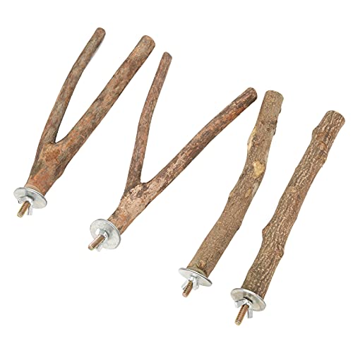 Naturals Wooden Bird Perch Stand Set Durabled Cage Perch for Parrots to Stand, Climb, and Play Ideal for Cockatiels, Budgies, Lovebirds, and Small to Medium Pet Birds von TEUOPIOE