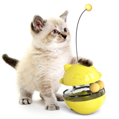 TEUOPIOE Leckerli-Puzzle für Katzen, Leckerli-Spielzeug für Katzen, Ballspielzeug für Katzen, transparentes Fenster, langsames Füttern, pädagogischer Leckerli-Spender für Haustiere, Ball, (Gelb) TEUOPIOE Leckerli-Puzzle für Katzen, Leckerli-Spielzeug für Katzen, Ballspielzeug für Katzen, transparentes Fenster, langsames Füttern, pädagogischer Leckerli-Spender für Haustiere, Ball, (Gelb) von TEUOPIOE