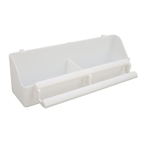 Vogelkäfig Hängende Doppeltassen Bird Water Food Feeder mit Standsäule für Papageien Tauben Premium Kunststoff Materialien 21x6,5x5 cm Outdoor Anwendung von TEUOPIOE