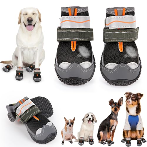 Hundeschuhe für große, kleine, mittelgroße Hunde, Hundeschuhe und Pfotenschutz gegen Lecken, reflektierende Hundeschuhe für Wandern, Sommer, Outdoor, heißer Gehweg, Winterschnee, Hartholzböden, Größe Hundeschuhe für große, kleine, mittelgroße Hunde, Hundeschuhe und Pfotenschutz gegen Lecken, reflektierende Hundeschuhe für Wandern, Sommer, Outdoor, heißer Gehweg, Winterschnee, Hartholzböden, Größe von TEWIWAP