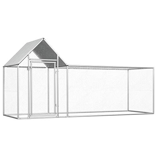 Freilaufgehege, Tierlaufstall mit Sonnenschutz, Kleintierstall, Hühnerstall mit Einem Wasserfesten Dach, Abschließbare Tür mit Riegeln, 3x1x1,5 m Verzinkter Stahl von TEWTX7