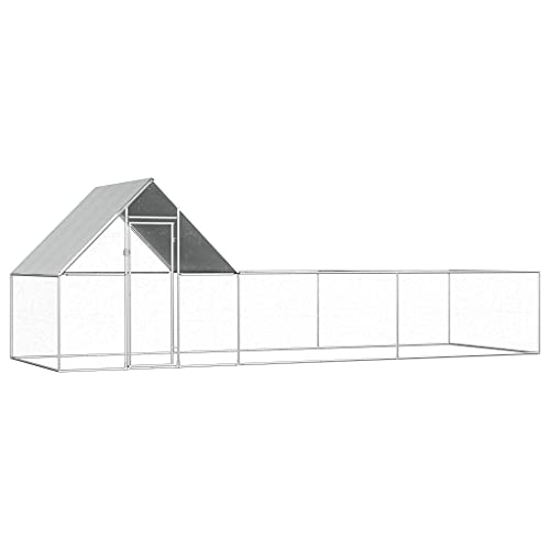 Freilaufgehege, Tierlaufstall mit Sonnenschutz, Kleintierstall, Hühnerstall mit Einem Wasserfesten Dach, Abschließbare Tür mit Riegeln, 6 x 2 x 2 m Verzinkter Stahl von TEWTX7