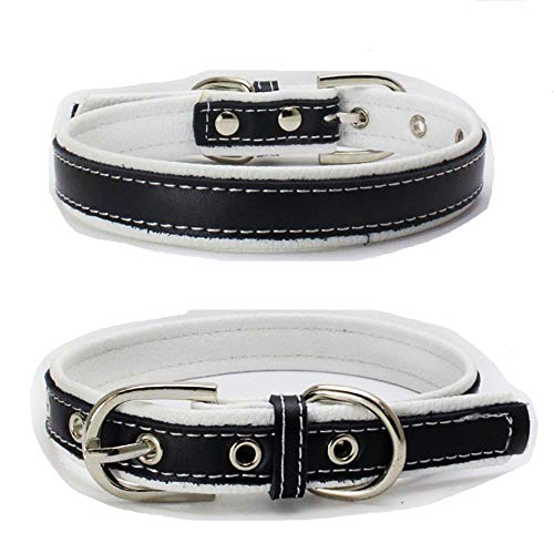 TFENG Hundehalsband, Verstellbarer Lederhalsband Basic Bling Halsbänder für Katzen und Hunde(Weiß,S) von TFENG