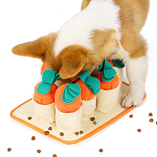 TFENG Hundespielzeug,Schnüffelteppich Hund Intelligenzspielzeug für Haustier, Riechen Trainieren Matte, Hunde Intelligenzspielzeug, Rettich von TFENG