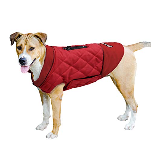 TFENG Reflective Hunde Dog Jacket Wendehundemantel Warm Gepolsterte Puffer Hundeweste Puppy Jacket (Rot, S) von TFENG