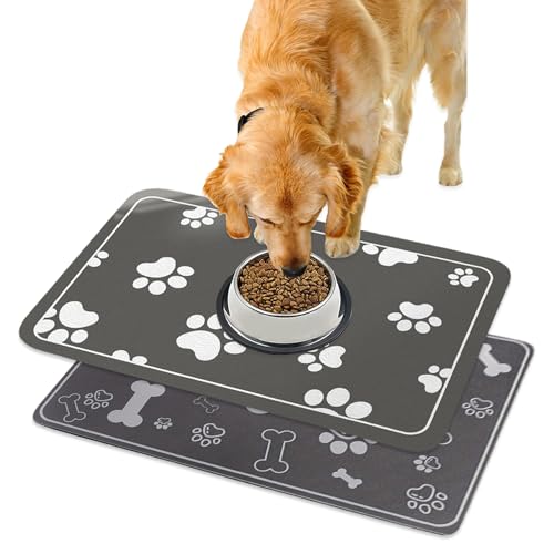 2 x Futtermatte für Hunde, 30 x 50 cm, Kieselgur, rutschfest, saugfähig, grau, 30 x 50 cm 2 x Futtermatte für Hunde, 30 x 50 cm, Kieselgur, rutschfest, saugfähig, grau, 30 x 50 cm von TFLPUO