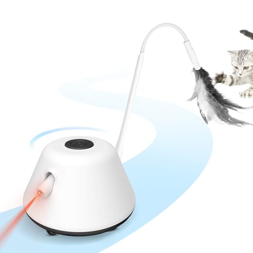 TGFIX 3-in-1 Interaktives Katzenspielzeug für Indoor-Katzen, Katze Smart Excercise Spielzeug mit 3 Federn & 3 Geschwindigkeits-Spielmodi, USB Wiederaufladbare Elektronische Katze Selbstglücksspielzeug TGFIX 3-in-1 Interaktives Katzenspielzeug für Indoor-Katzen, Katze Smart Excercise Spielzeug mit 3 Federn & 3 Geschwindigkeits-Spielmodi, USB Wiederaufladbare Elektronische Katze Selbstglücksspielzeug von TGFIX