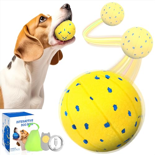 TGFIX ETPU Interaktiver Spielball für Hunde mit 3 Spielmodi IPX7 Aufbewahrungstasche, Hundeball Elektrisch Hundespielzeug Unzerstörbar, Selbstrollender Ball Hund Bewegt Sich(Geld) von TGFIX