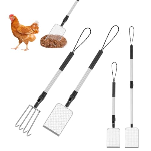 TGFIX Hühnerkotschaufel Hühnerstall Zubehör Chicken Poop Scooper einstellbare Hühnerschaufel für die Reinigung von TGFIX