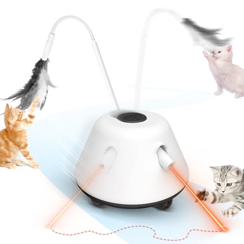 TGFIX Interaktives Katzenspielzeug 3 in 1 – Elektrisch, mit Rädern & Laser, Intelligenzspielzeug für Katzen,weicht Hindernissen aus, animiert Katzen zur Bewegung, inkl. 3 Ersatzfedern & USB-Aufladung TGFIX Interaktives Katzenspielzeug 3 in 1 – Elektrisch, mit Rädern & Laser, Intelligenzspielzeug für Katzen,weicht Hindernissen aus, animiert Katzen zur Bewegung, inkl. 3 Ersatzfedern & USB-Aufladung von TGFIX