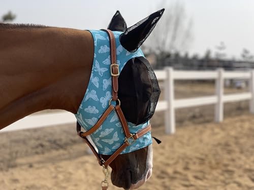 Fliegenmaske für Pferde, super Komfort, elastische Fliegenmaske mit Ohren, wir stellen nur Produkte her, die Pferde mögen... (Lake Green, L) von TGW RIDING