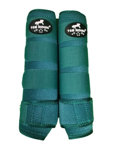 Pferdesport Medizinstiefel Pferdesportstiefel Pferdebeinbandagen ein Paar (Türkis, M) von TGW RIDING