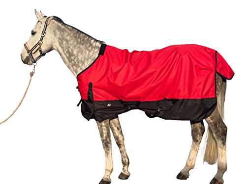 TGW RIDING 1200 Denier wasserdichte und Atmungsaktive Pferdedecke Pferdedecke Standard Hals Weidedecke, 82", rot von TGW RIDING