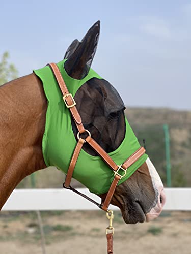 TGW RIDING Fliegenmaske für Pferde, super Komfort, Fliegenmaske für Pferde, Elastizität Fliegenmaske mit Ohren (L, Hunter Green) von TGW RIDING