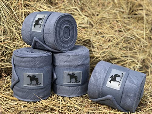 TGW RIDING Polo-Beinbandagen für Pferdebeine, Fleece, 4 Stück, Rauchblau von TGW RIDING