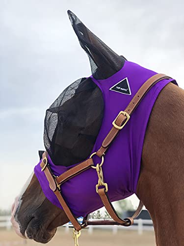 TGW Riding Super Fit Pferdefliegenmaske Pferde Fliegenmaske Horse Fly Mask (L, Dark Purple) von TGW RIDING