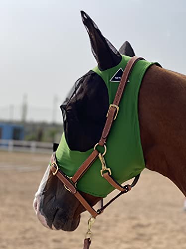 TGW Riding Super Fit Pferdefliegenmaske Pferde Fliegenmaske Horse Fly Mask (L, Hunter Green) von TGW RIDING