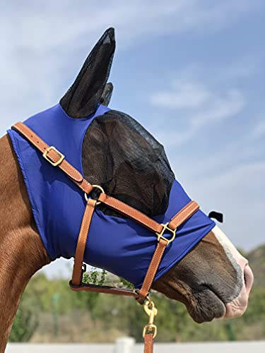 TGW Riding Super Fit Pferdefliegenmaske Pferde Fliegenmaske Horse Fly Mask (L, Navy Blue) von TGW RIDING