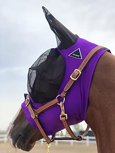 TGW Riding Super Fit Pferdefliegenmaske Pferde Fliegenmaske Horse Fly Mask (M, Dark Purple) von TGW RIDING