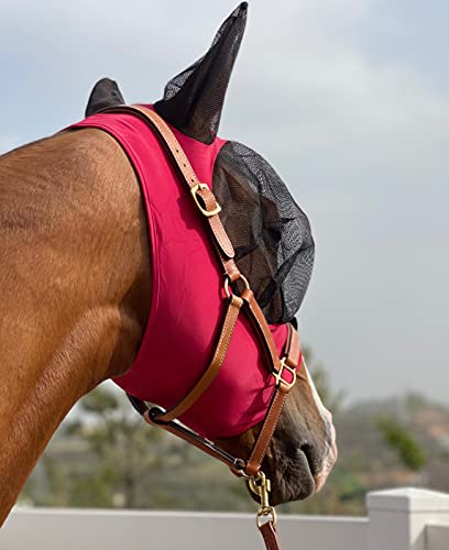 TGW Riding Super Fit Pferdefliegenmaske Pferde Fliegenmaske Horse Fly Mask (M, Red) von TGW RIDING