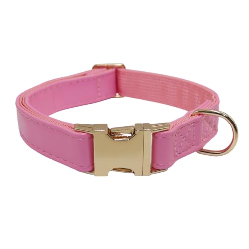 THAIN Hundehalsband aus weichem PU-Leder, klassisch, verstellbar mit Schnellverschluss, goldene Metallschnalle, leicht zu reinigen und bequem, mit Polyester-Futter, passend für mittelgroße und große THAIN Hundehalsband aus weichem PU-Leder, klassisch, verstellbar mit Schnellverschluss, goldene Metallschnalle, leicht zu reinigen und bequem, mit Polyester-Futter, passend für mittelgroße und große von THAIN
