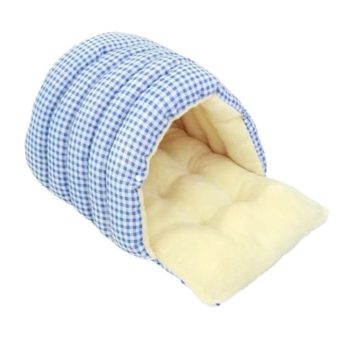 THBGTCNQ Winter-Plüsch-Katzenbett, unsichtbares Hundebett, Katzenbett, Katzenmatte, Haus, warmer Katzenschlafsack, Hundebett, geeignet für Katzen, kleine, mittelgroße Hunde (Blau, S) von THBGTCNQ