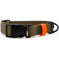 THE DOG IDEA Biothane Halsband Khaki Klickverschluss neon orange M von THE DOG IDEA