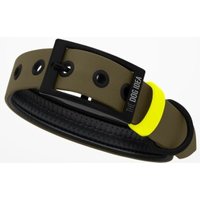 THE DOG IDEA Biothane Halsband Khaki neon gelb L von THE DOG IDEA