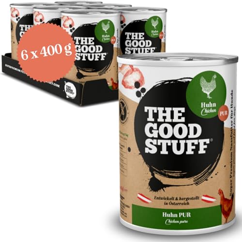 The GOODSTUFF Huhn Pur 6 x 400 g | Hochwertiges Nassfutter für Hunde |Hundefutter nass |Mit frischem Hühnerfleisch | Hunde Nassfutter getreidefrei | Super-Premium Hundefutter mit hohem Fleischanteil von THE GOODSTUFF Petfood