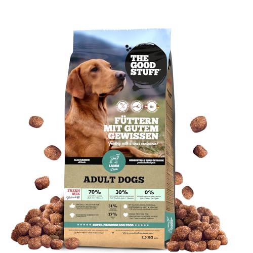 The GOODSTUFF Lamm (Adult) 2,5 kg | Hochwertiges Hundetrockenfutter getreidefrei | Mit frischem Lammfleisch | Hundefutter trocken für ausgewachsene Hunde | ausgewogenes Trockenfutter für Hunde von THE GOODSTUFF Petfood