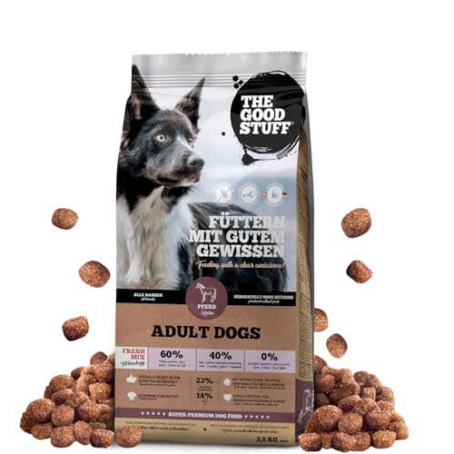 The GOODSTUFF Pferd (Adult) 2,5 kg | Hochwertiges Hundetrockenfutter getreidefrei | Mit frischem Pferdefleisch | Hundefutter trocken für ausgewachsene Hunde | Super-Premium Trockenfutter für Hunde von THE GOODSTUFF Petfood