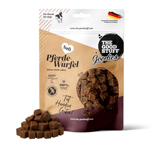The GOODSTUFF Pferde-Würfel Soft 150 g | Pferdefleisch Hundeleckerlies getreidefrei & luftgetrocknet | Hundesnack Würfel | Trockenfleisch für Hunde | Trainingsleckerli | Super-Premium Hundefutter von THE GOODSTUFF Petfood