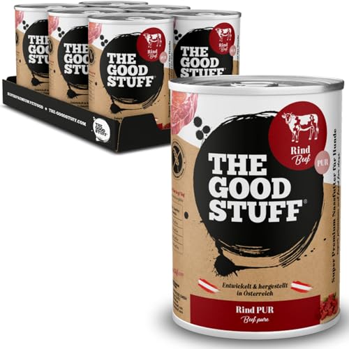 The GOODSTUFF Rind Pur 6 x 400 g | Hochwertiges Nassfutter für Hunde | Hundefutter nass | Mit frischem Rindfleisch | Hunde Nassfutter getreidefrei | Super-Premium Hundefutter mit hohem Fleischanteil von THE GOODSTUFF Petfood