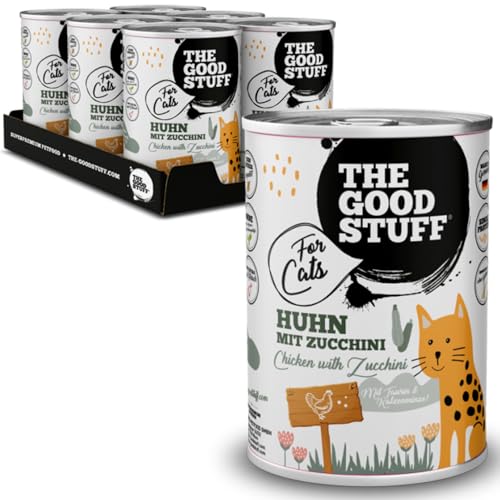 The GOODSTUFF for Cats Huhn mit Zucchini 400 g | Hochwertiges Katzenfutter mit hohem Fleischanteil | Nassfutter für Katzen mit frischem Hühnerfleisch | Katzenfutter nass ohne Getreide | Cat Food von THE GOODSTUFF Petfood
