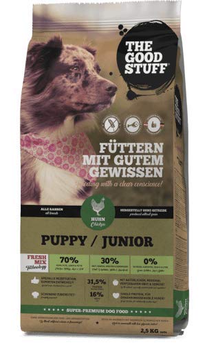 The Goodstuff Huhn Puppy/Junior | 2,5 kg | Getreidefreies Trockenfutter für Junghunde | Für EIN besonders gesundes Wachstum | Für Hunde Aller Rassen bis zum 14. Lebensmonat von THE GOODSTUFF
