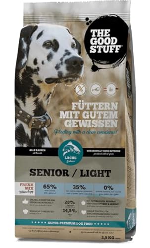The Goodstuff Lachs Senior/Adult Light | 2,5 kg | Getreidefreies Trockenfutter für Erwachsene oder ältere Hunde | Zur Unterstützung der Gelenke | Mit regionalen Rohstoffen The Goodstuff Lachs Senior/Adult Light | 2,5 kg | Getreidefreies Trockenfutter für Erwachsene oder ältere Hunde | Zur Unterstützung der Gelenke | Mit regionalen Rohstoffen von THE GOODSTUFF