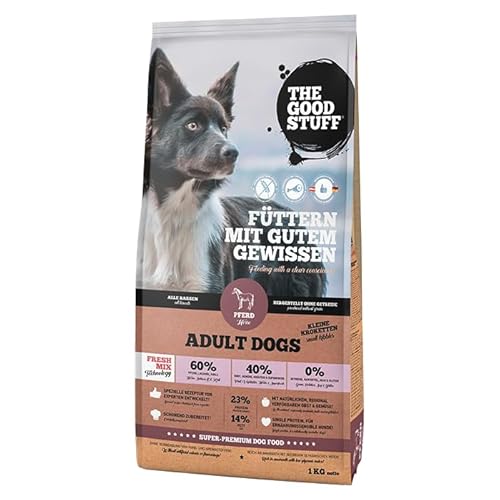 The Goodstuff Minis Pferd | 1 kg | Getreidefreies Trockenfutter für ausgewachsene Hunde Kleiner Rassen | Mit kleinen Kroketten | Für ernährungssensible Hunde | Single Protein von THE GOODSTUFF