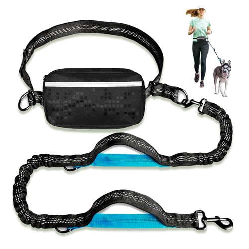 Freihändige Hundeleine, doppelt gepolsterte Griffe mit verstellbarem Gürtel, für Spaziergänge, Joggen und Laufen mit Ihrem Hund, freihändige Leine mit Aufbewahrungstasche von THE INFINITE STOCKROOM