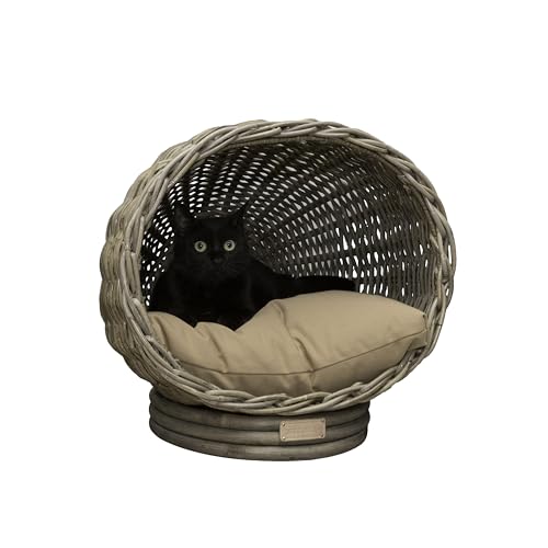 THE LICKER STORE CBD1001A Katzenbett mit Steckdose, 49,5 x 43,2 cm, handgewebt, Rattan, mit maschinenwaschbarem Kissen, Kubu-Grau THE LICKER STORE CBD1001A Katzenbett mit Steckdose, 49,5 x 43,2 cm, handgewebt, Rattan, mit maschinenwaschbarem Kissen, Kubu-Grau von THE LICKER STORE