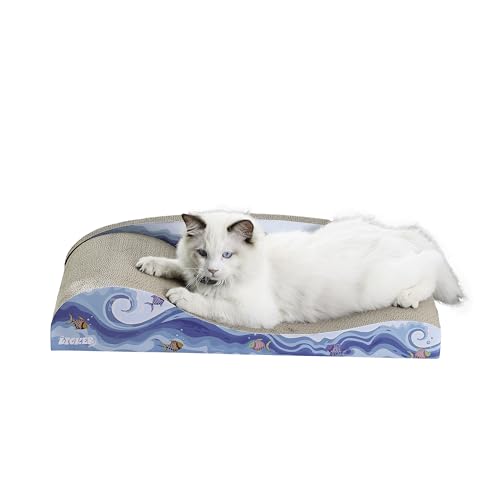 THE LICKER STORE CSR1002A Kokomo Coastal Katzenbett mit Katzenminze, 60,3 cm, aus Karton, Blau von THE LICKER STORE