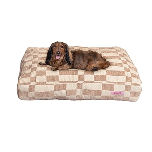 THE LICKER STORE DBD3001A-XL Mabel Haustierbett, modern, ultraweich, wendbar, Plüsch, rechteckig, mit waschbarem Bezug, 125,7 x 80 cm, Haferflocken-Karo THE LICKER STORE DBD3001A-XL Mabel Haustierbett, modern, ultraweich, wendbar, Plüsch, rechteckig, mit waschbarem Bezug, 125,7 x 80 cm, Haferflocken-Karo von THE LICKER STORE