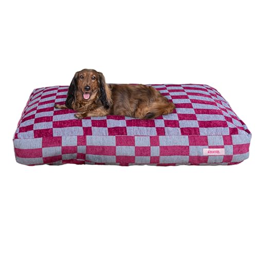 THE LICKER STORE DBD3001C-XL Mabel Designer-Haustierbett, modern, ultraweich, wendbar, Plüsch, rechteckig, mit waschbarem Bezug, 125,7 x 80 cm, Blaubeerkaro THE LICKER STORE DBD3001C-XL Mabel Designer-Haustierbett, modern, ultraweich, wendbar, Plüsch, rechteckig, mit waschbarem Bezug, 125,7 x 80 cm, Blaubeerkaro von THE LICKER STORE
