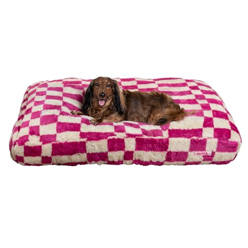 THE LICKER STORE DBD3001H-XL Mabel Designer-Haustierbett, modern, ultraweich, wendbar, Plüsch, rechteckig, mit waschbarem Bezug, 125,7 x 80 cm, Himbeerkaro THE LICKER STORE DBD3001H-XL Mabel Designer-Haustierbett, modern, ultraweich, wendbar, Plüsch, rechteckig, mit waschbarem Bezug, 125,7 x 80 cm, Himbeerkaro von THE LICKER STORE