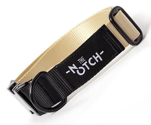 Neu, recyceltes Polyester, Hundehalsband, recyceltes Polyester-Halsband für Hunde, Hundehalsband mit Metallzubehör, handgefertigt (M (30-46cm), D-N) von THE NOTCH